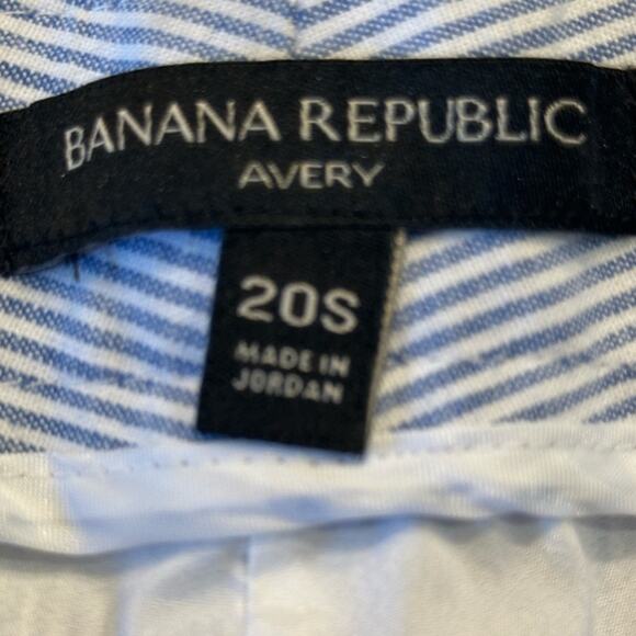 Banana Republic Avery Blue and White Stripe Linen Blend Cropped Pants Womens 20S - Picture 3 of 7